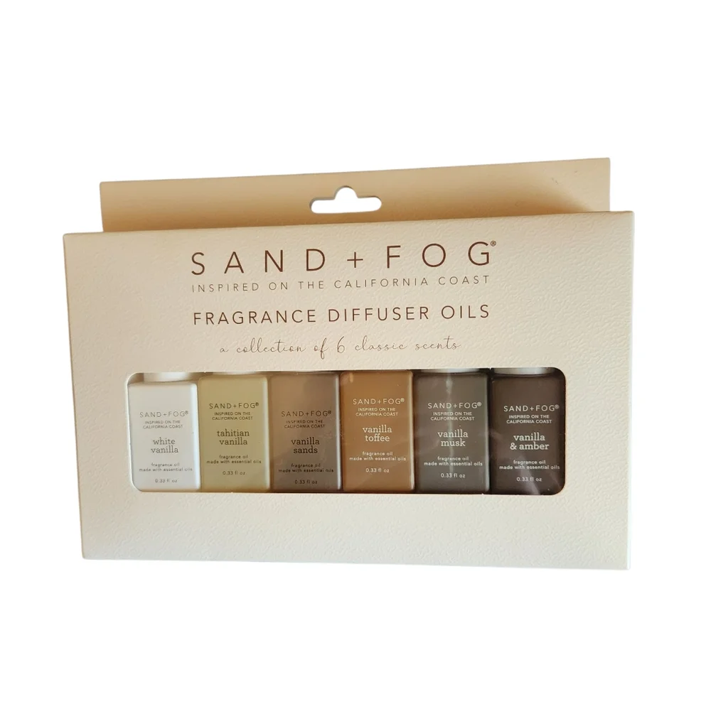 Sand + Fog Fragrance Diffuser Oils Set Collection of Six Classic Vanilla Scents